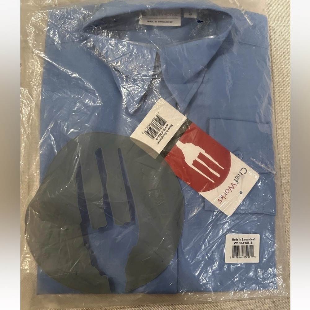 Chef Works Blue Button-Up Shirt